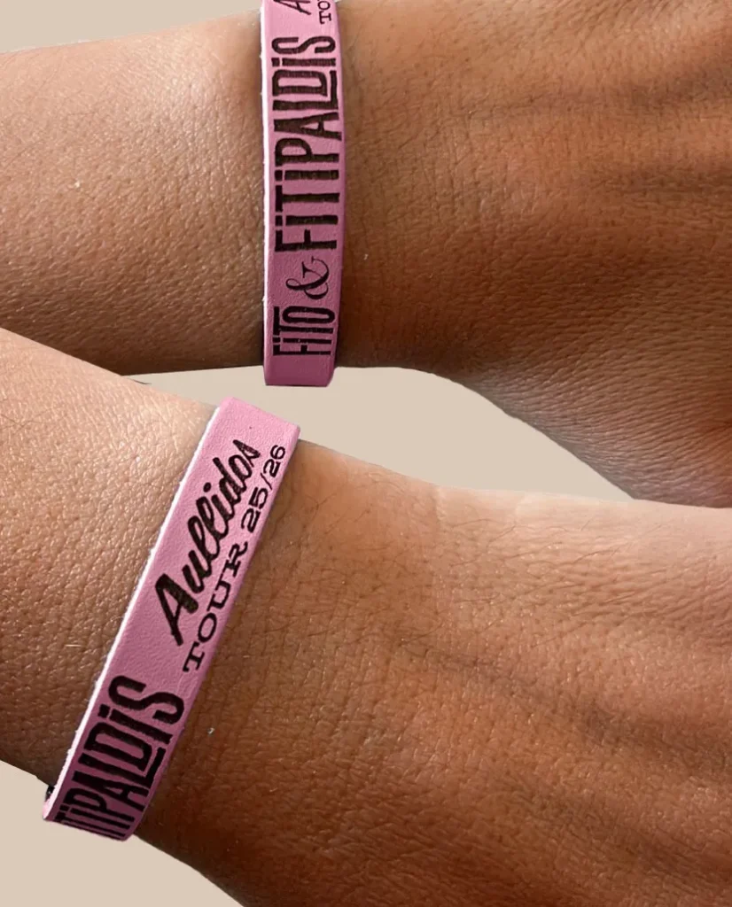 fitoyfitipaldis pulsera de cuero rosa