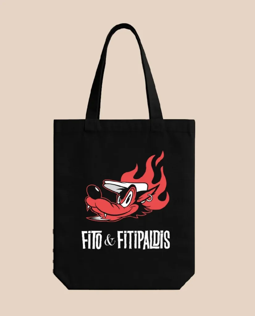 tote bag negra Fito y Fitipaldis modelo Lobo