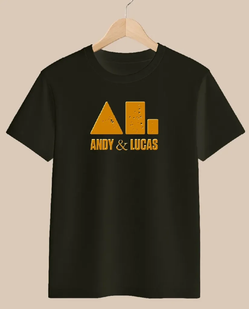 camiseta negra logo andy y lucas merchandising oficial