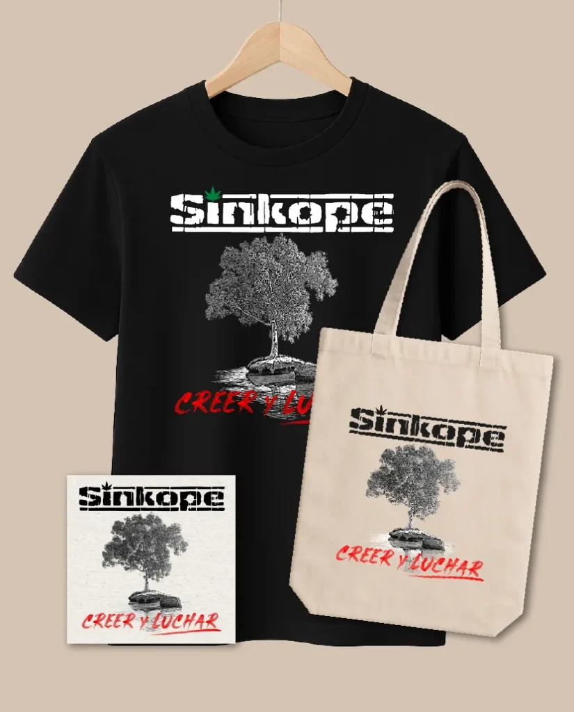 pack sínkope merchandising oficial camiseta + tote bag + disco