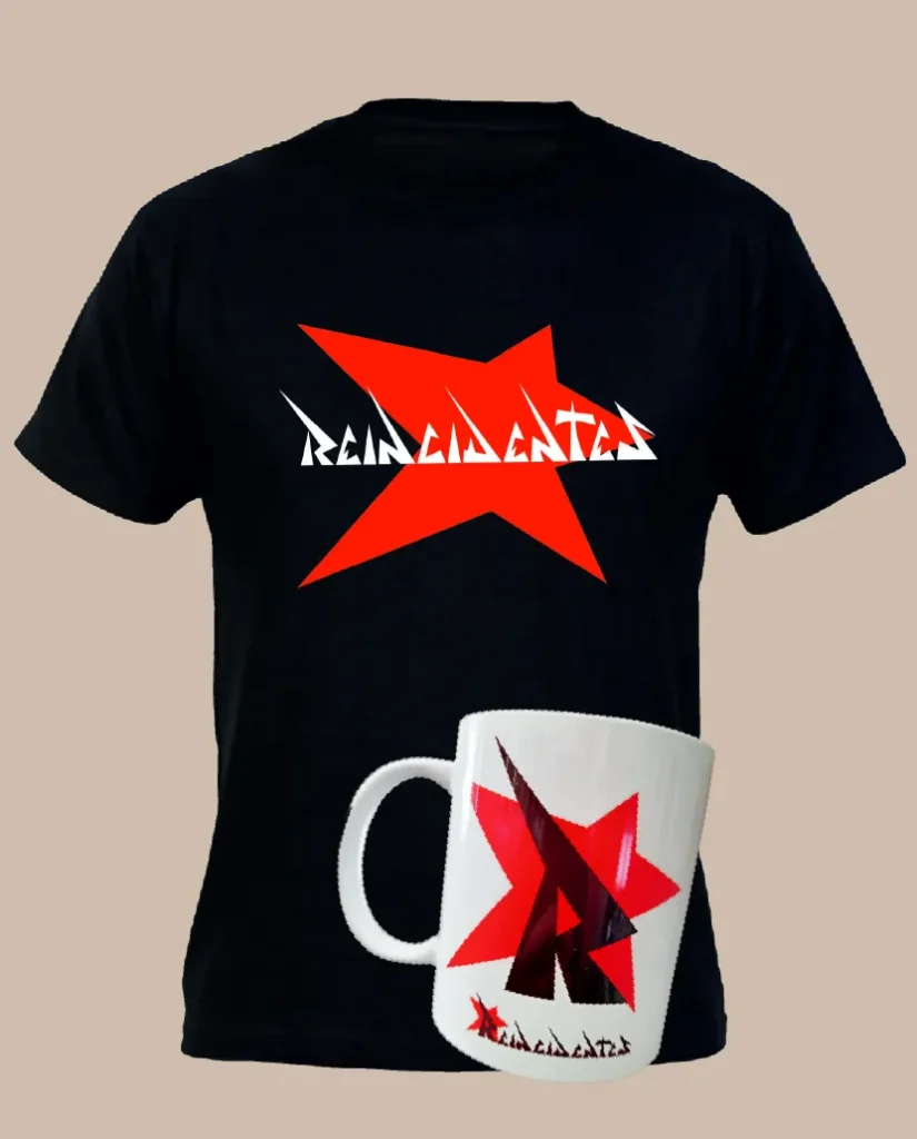 reincidentes merchandising oficial pack camiseta taza
