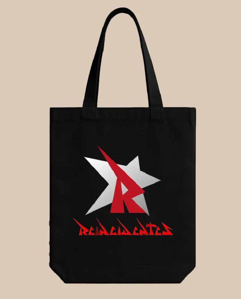 tote bag reincidentes negra merchandising oficial