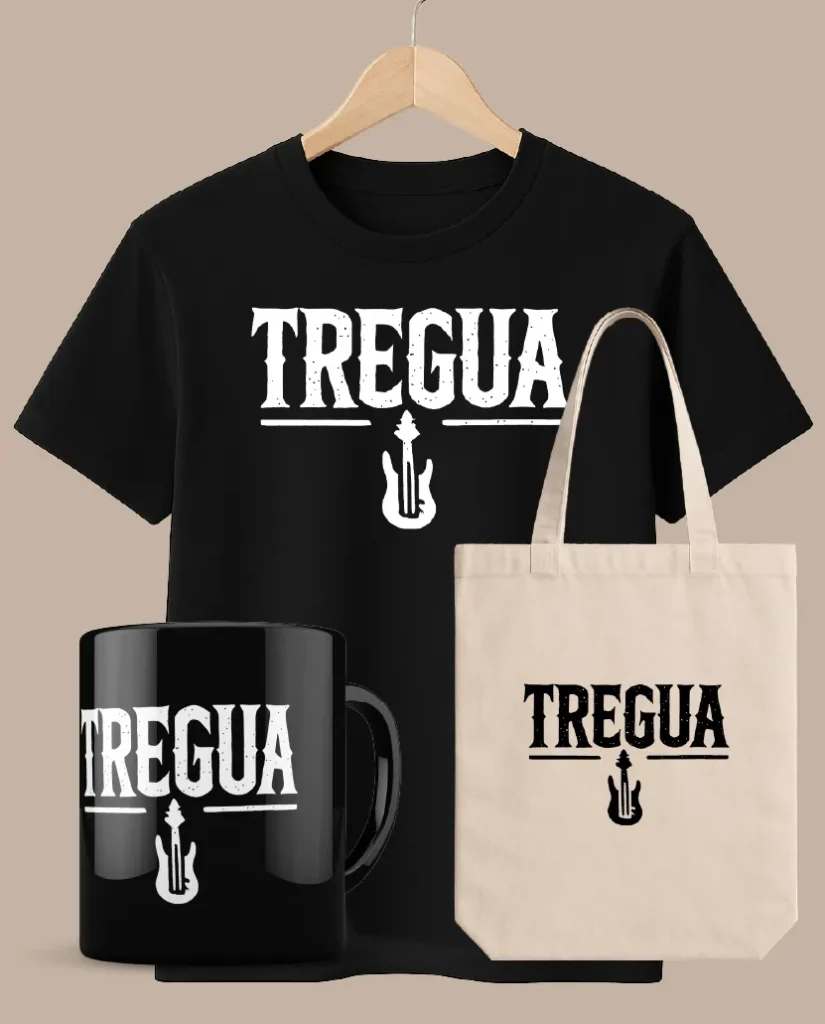tregua merchandising oficial camiseta + taza + tote bag