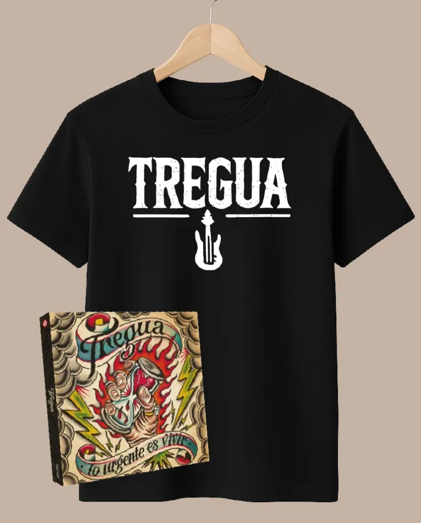 tregua merchandising oficial pack disco + camiseta