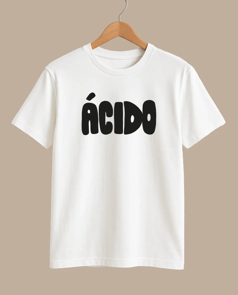 camiseta blanca leiva acido merchandising oficial medicine music