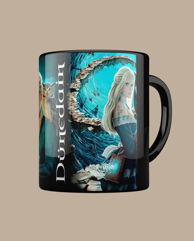 taza negra dünedain merchandising oficial medicine music